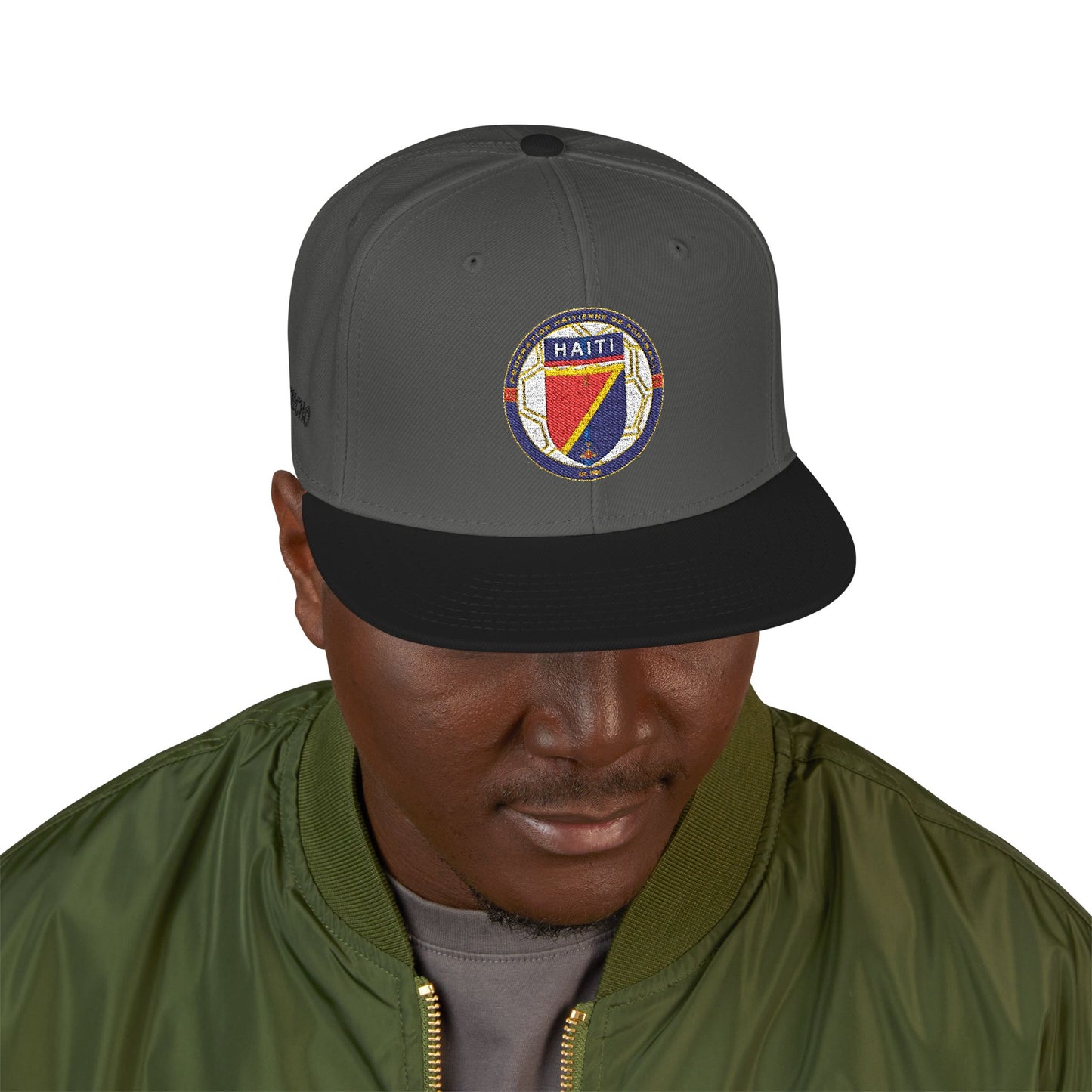 Vintage Crest Embroidered Snapback | Grey and Black