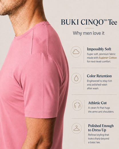Buki Cinqo Tech Tee - Slate Rose