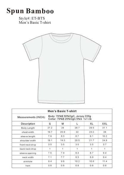 Men's Bamboo Viscose T-Shirt – Organic Cotton, Classic Fit
